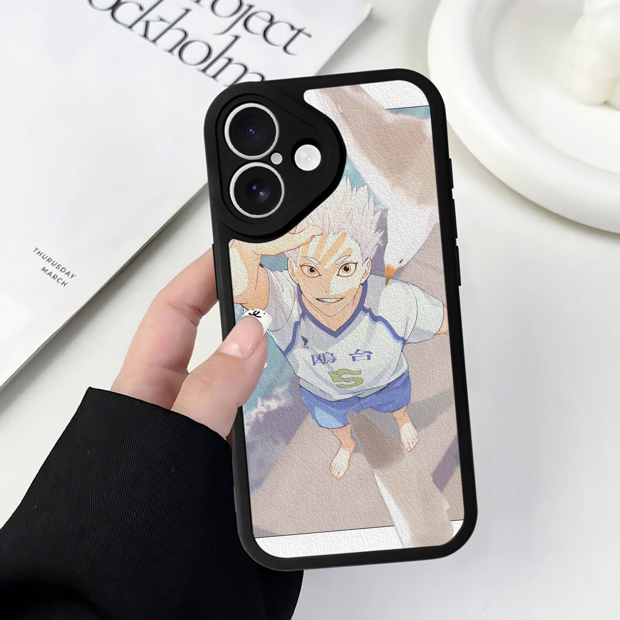 （画像用） ハイキュー!! Haikyu!! 【iPhone 16シリーズ対応】シリコンスマホケース（レザー調） 材質：シリコン